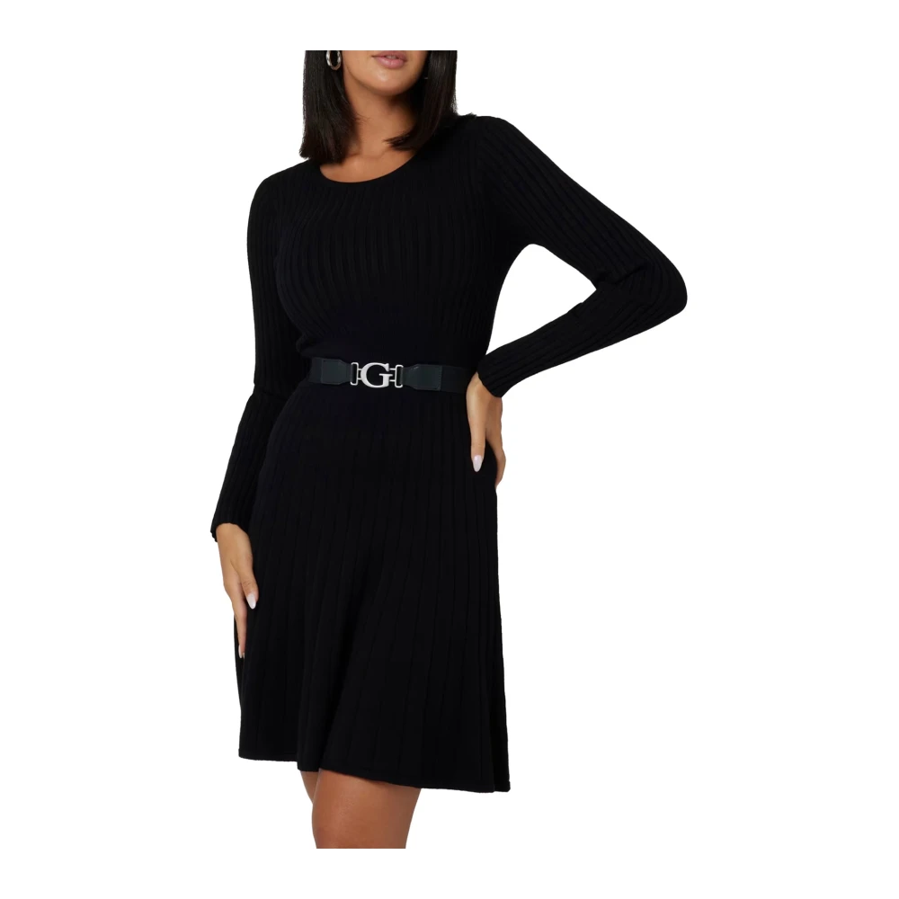 Guess Gebreide Jurk met Fit and Flare Black Dames