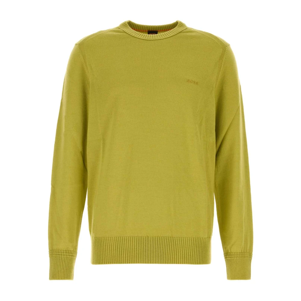 Boss Pistache Katoenmix Trui Green Heren