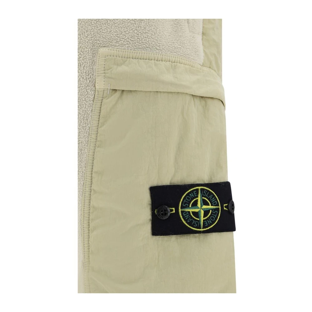 Stone Island Boucle Effect Cargo Pocket Joggers Beige Heren