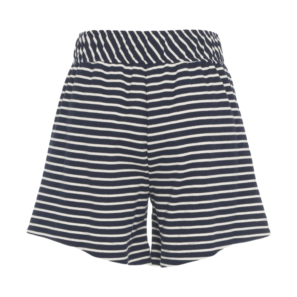 8pm Blauw Gestreepte Elastische Taille Shorts Blue Dames