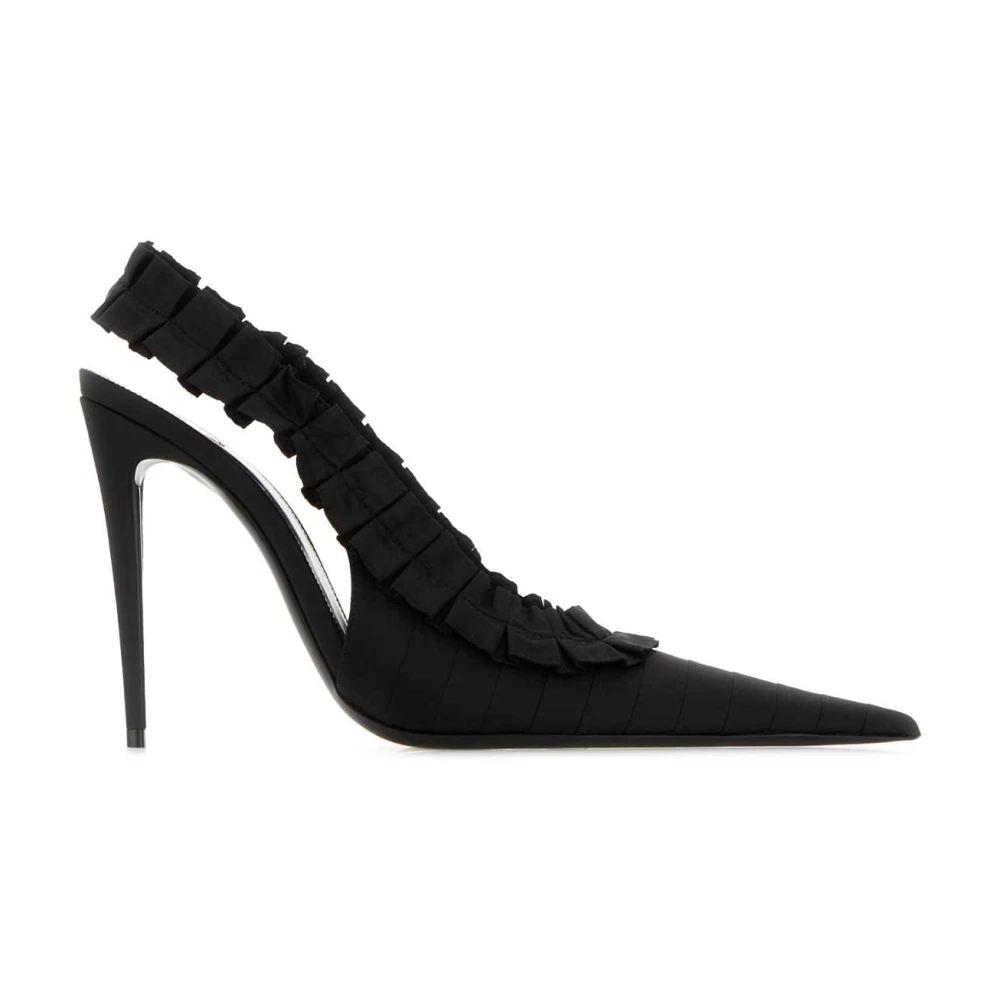 Saint Laurent Madeleine Ruffled Slingback Pumps