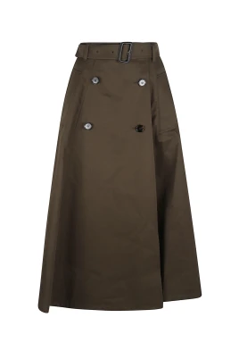 Gabardin Trench Midikjol