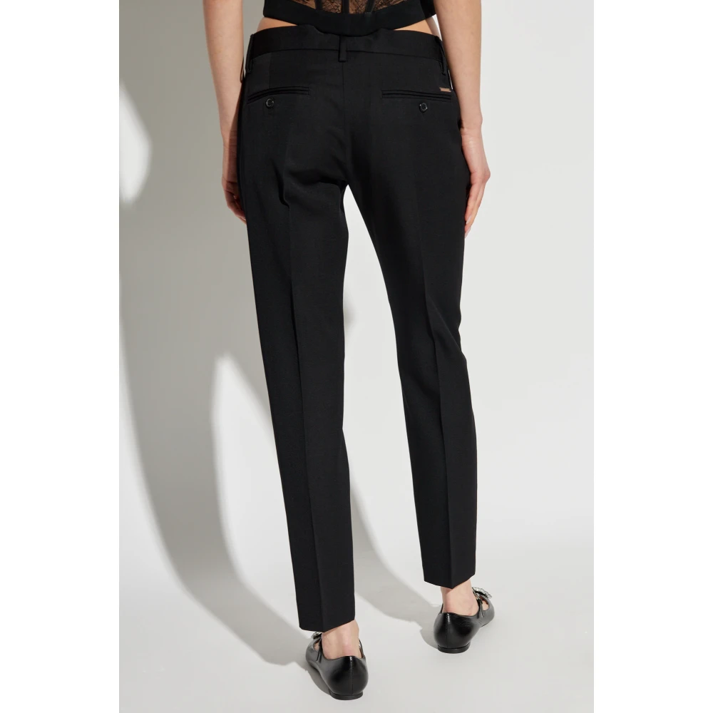 Dsquared2 Wollen broek Black Dames