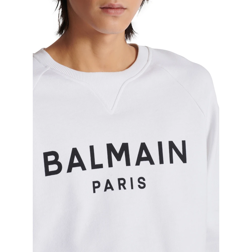 Balmain Paris bedrukte sweatshirt White Heren