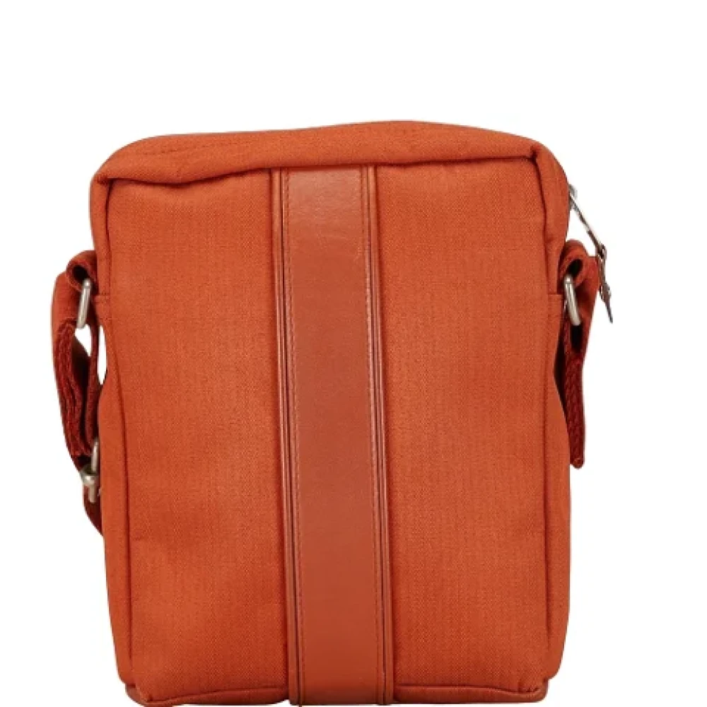 Hermès Vintage Pre-owned Canvas shoulder-bags Orange Dames