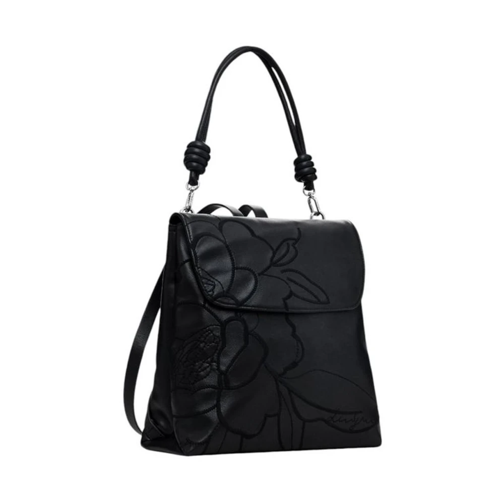 Desigual Stijlvolle Polyurethaan Damesrugzak Black Dames