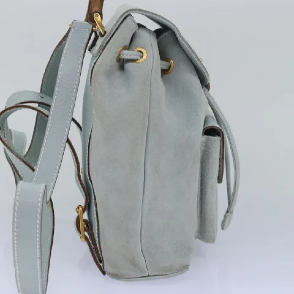 Gucci Vintage Pre-owned Suede backpacks Blue Dames