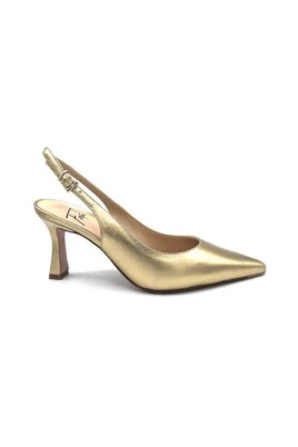 Guld Laminat Slingback Klackar