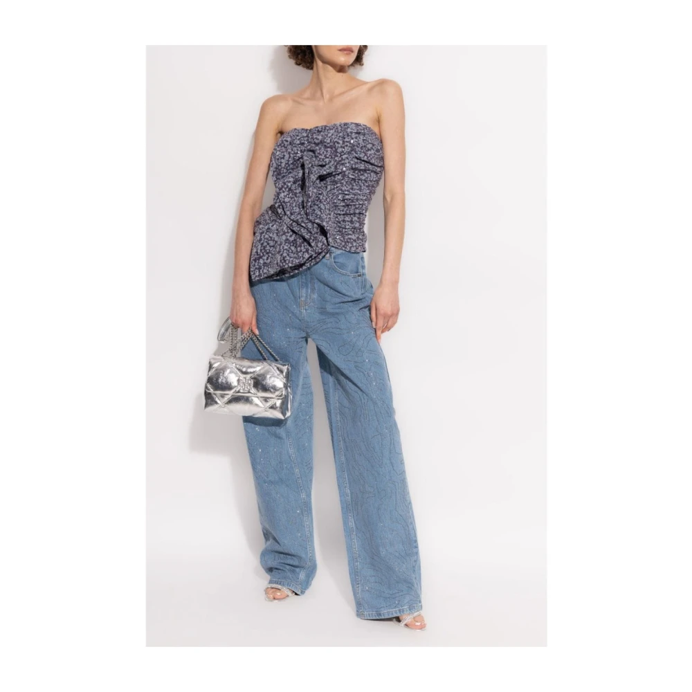 Rotate Birger Christensen Cropped Top met Ruffles Multicolor Dames