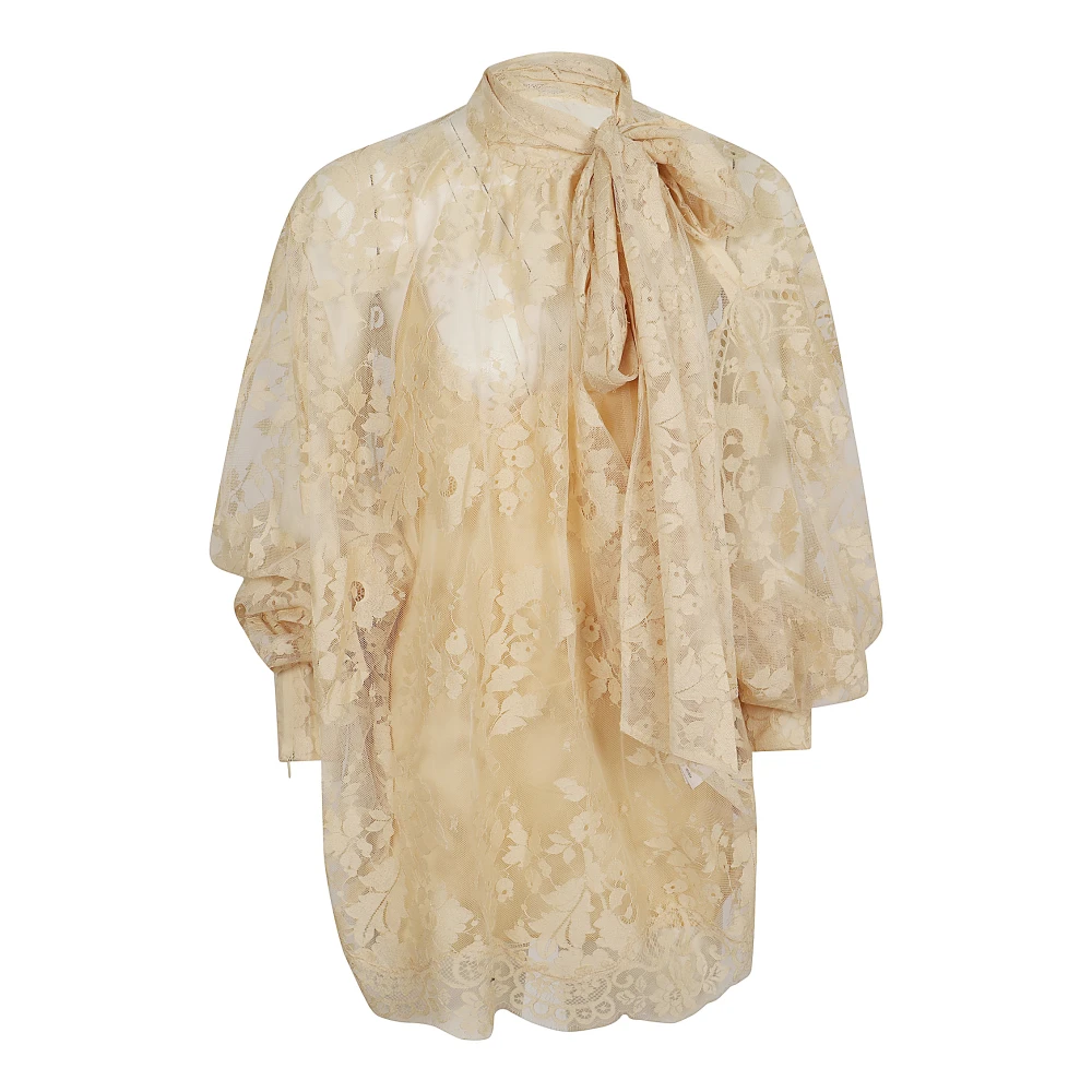 Zimmermann Lichte Thee Kant Blouse Illustratie Beige Dames