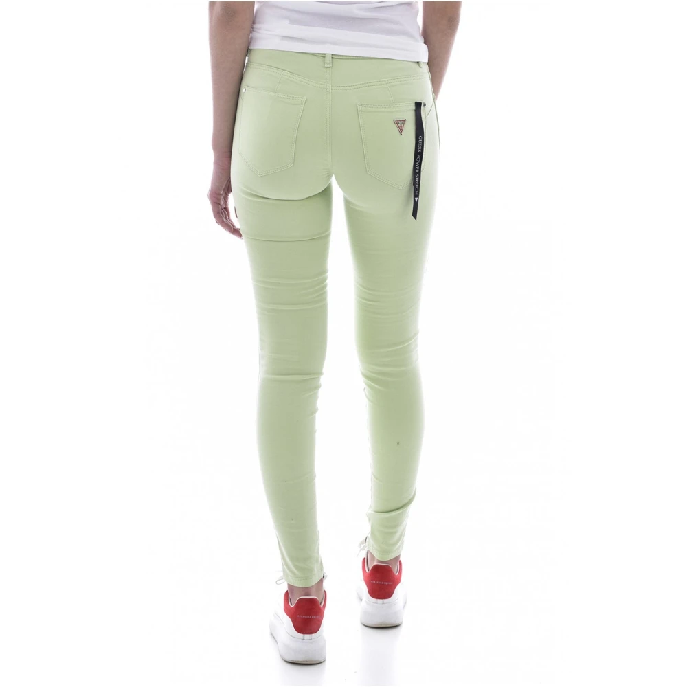 Guess Groene Skinny Jeans met Metalen Logo Green Dames