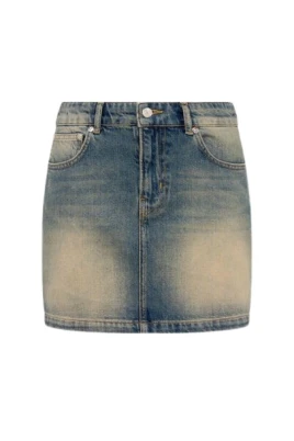 Minikjol i bomullsdenim