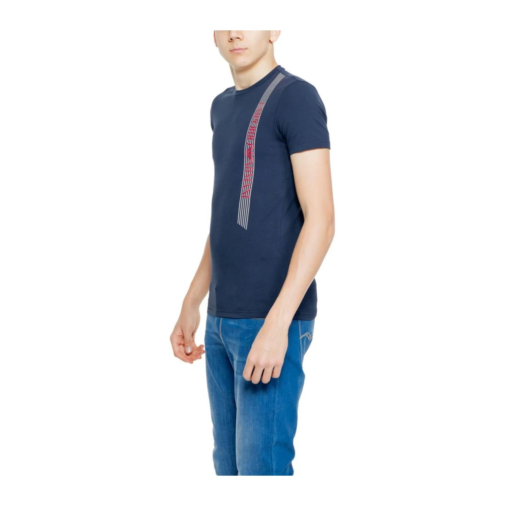 Emporio Armani Blauw Casual Katoen Blend T-Shirt Blue Heren