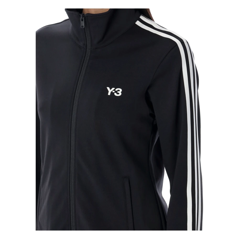 Y-3 Zwart Gebreide 3-Gestreepte Track Top Black Dames