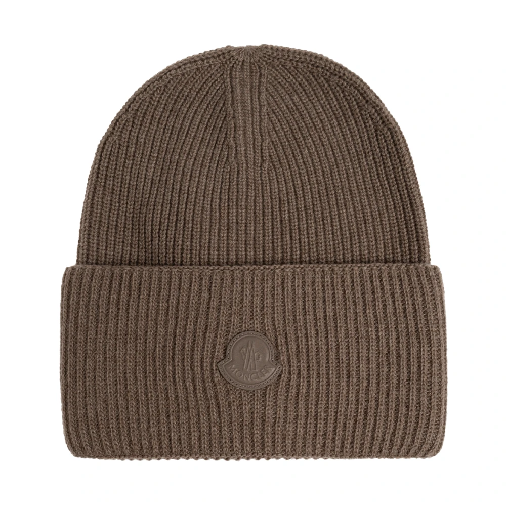 Moncler , Accessories, Female, Brown, One Size, Wool Beanie