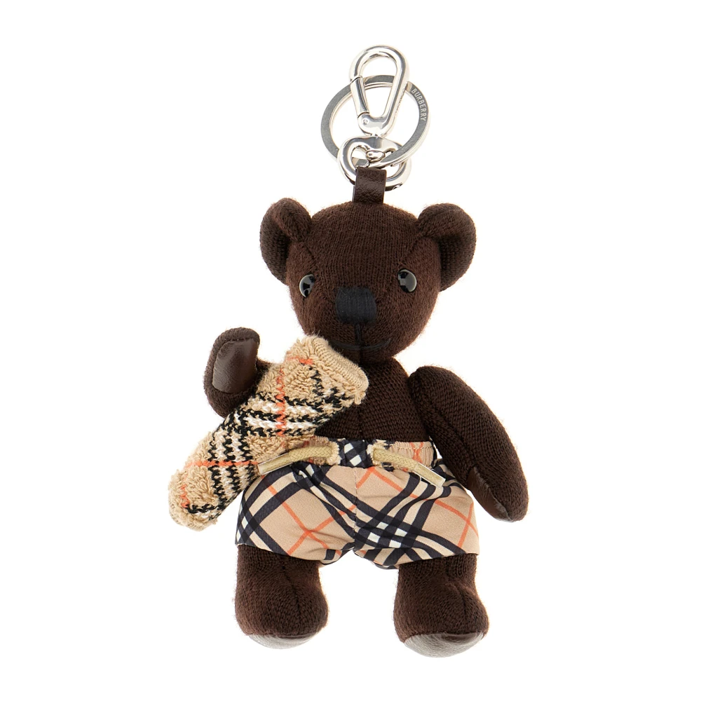 Burberry Unisex Beige Accessoires One Size, Katoen, Check Sleutelhanger