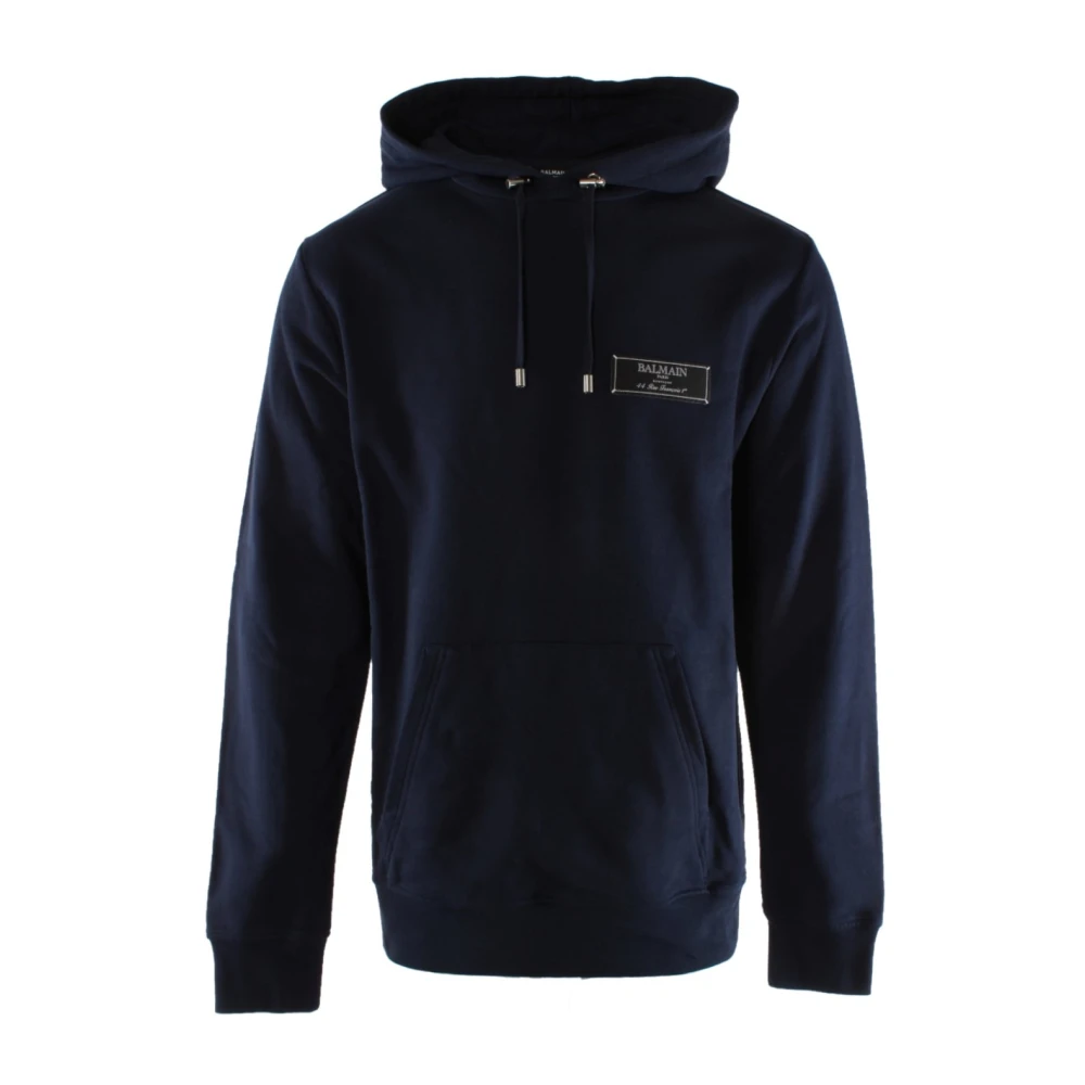 Balmain Men's Blue Cotton Jumper For - Hoodies - Xs - Sweatshirts & Hoodies