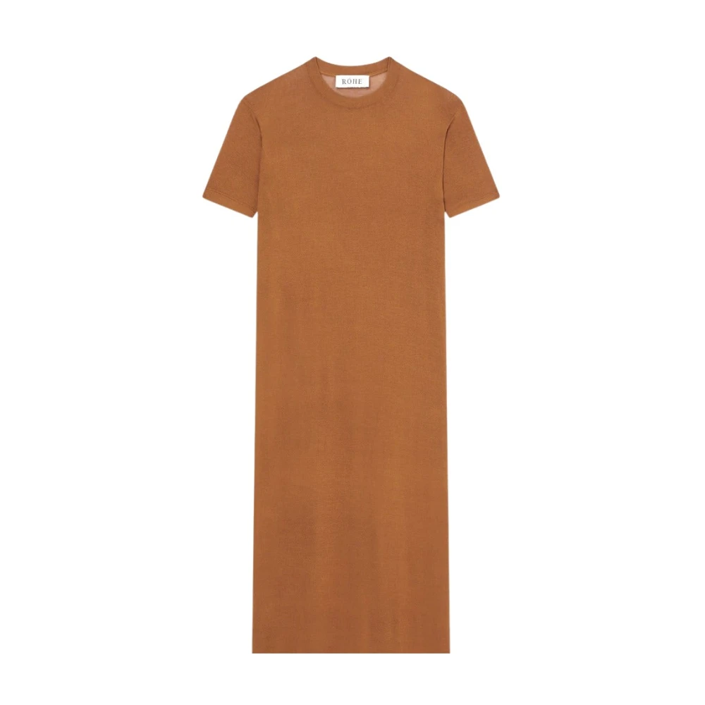 Róhe Soepel T-shirt Jurk Brown Dames