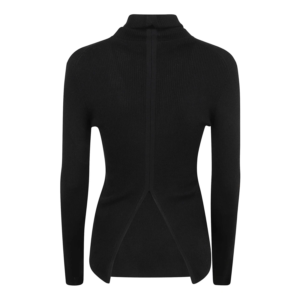P.a.r.o.s.h. Zwarte wollen coltrui gebreide trui Black Dames