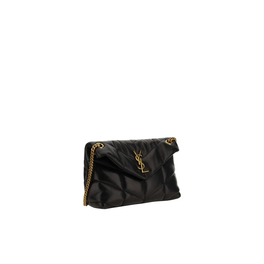 Saint Laurent Quilted Lou Schoudertas Black Dames