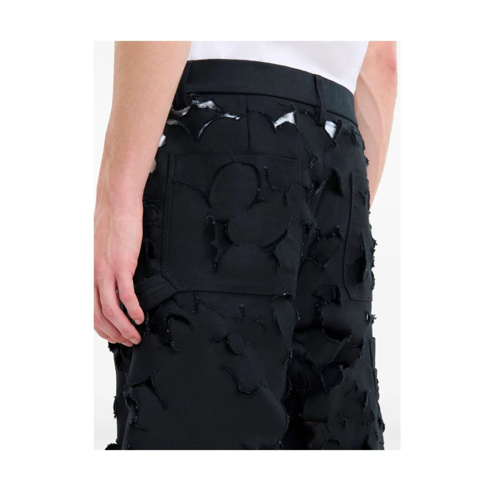 Marni Zwarte Katoenen Wijde Pijp Broek Black Heren