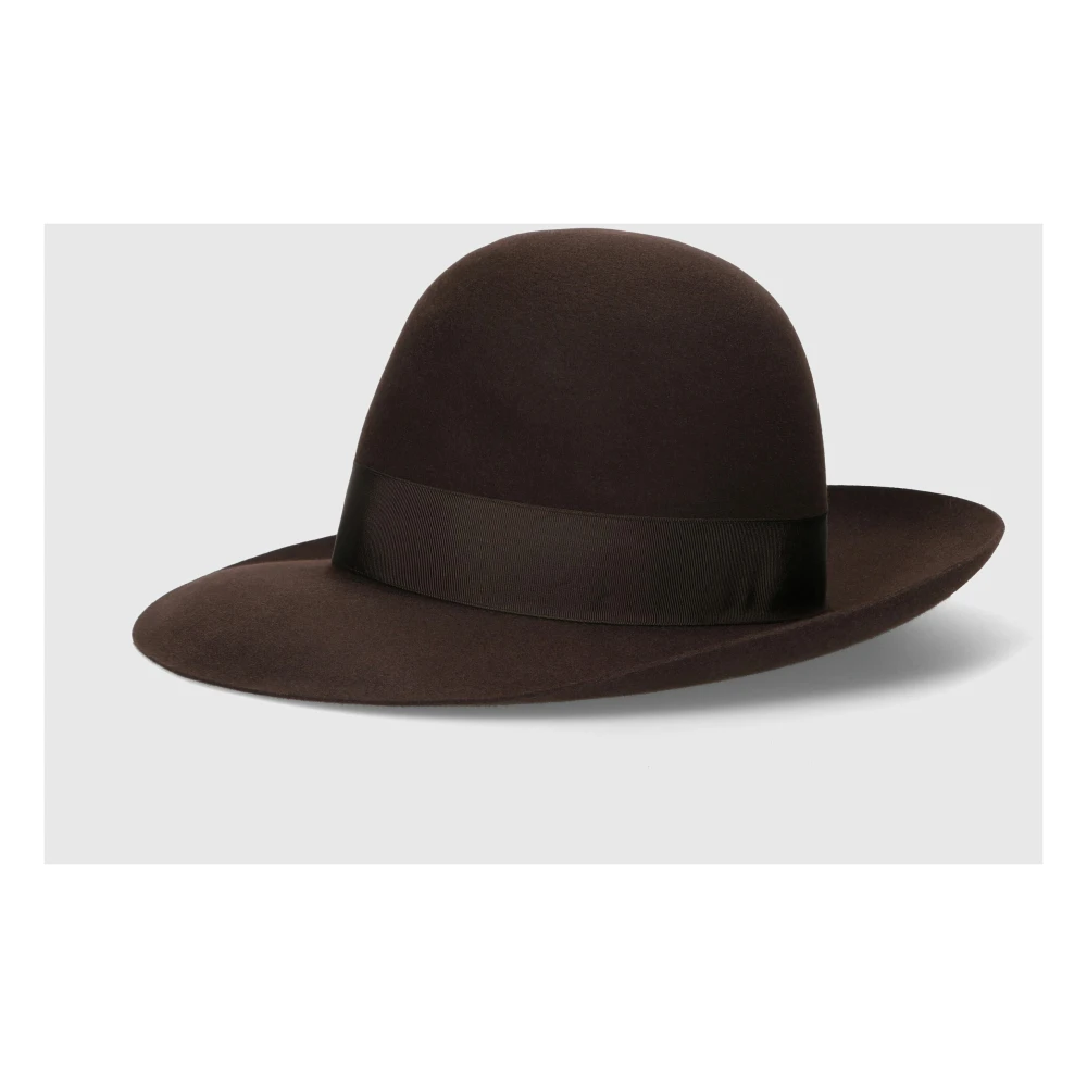 Borsalino Eleonora Folar Grote Rand Hoed Brown Dames