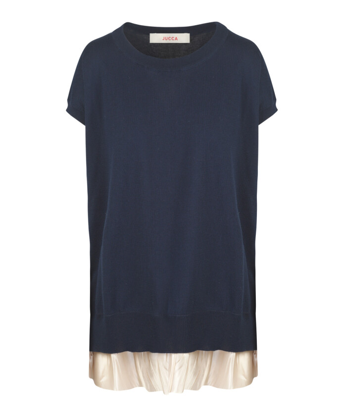 t-shirt-en-coton-avec-insert-en-satin