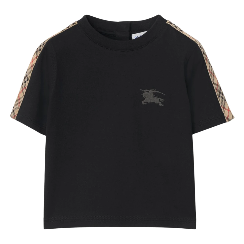 Burberry Men's Black Check Tape T-Shirt In