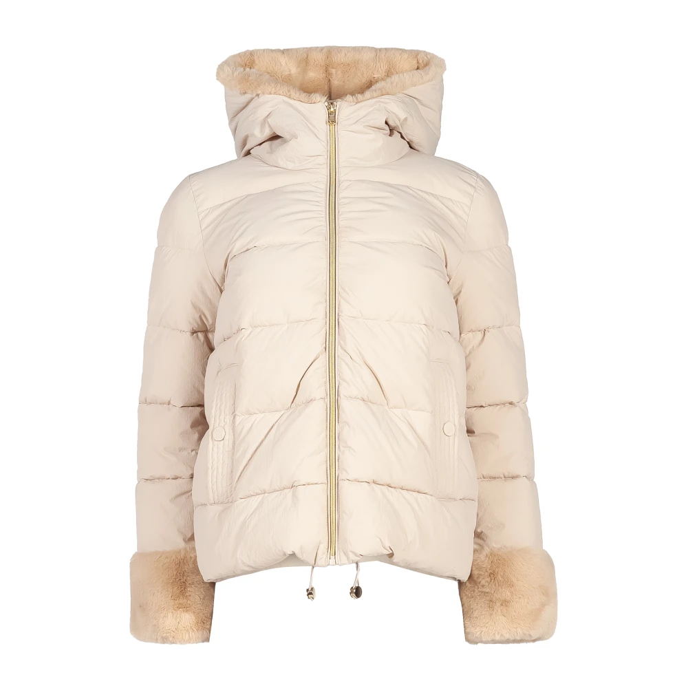 Emme DI Marella Beige faux-fur trim puffer jack Beige Dames