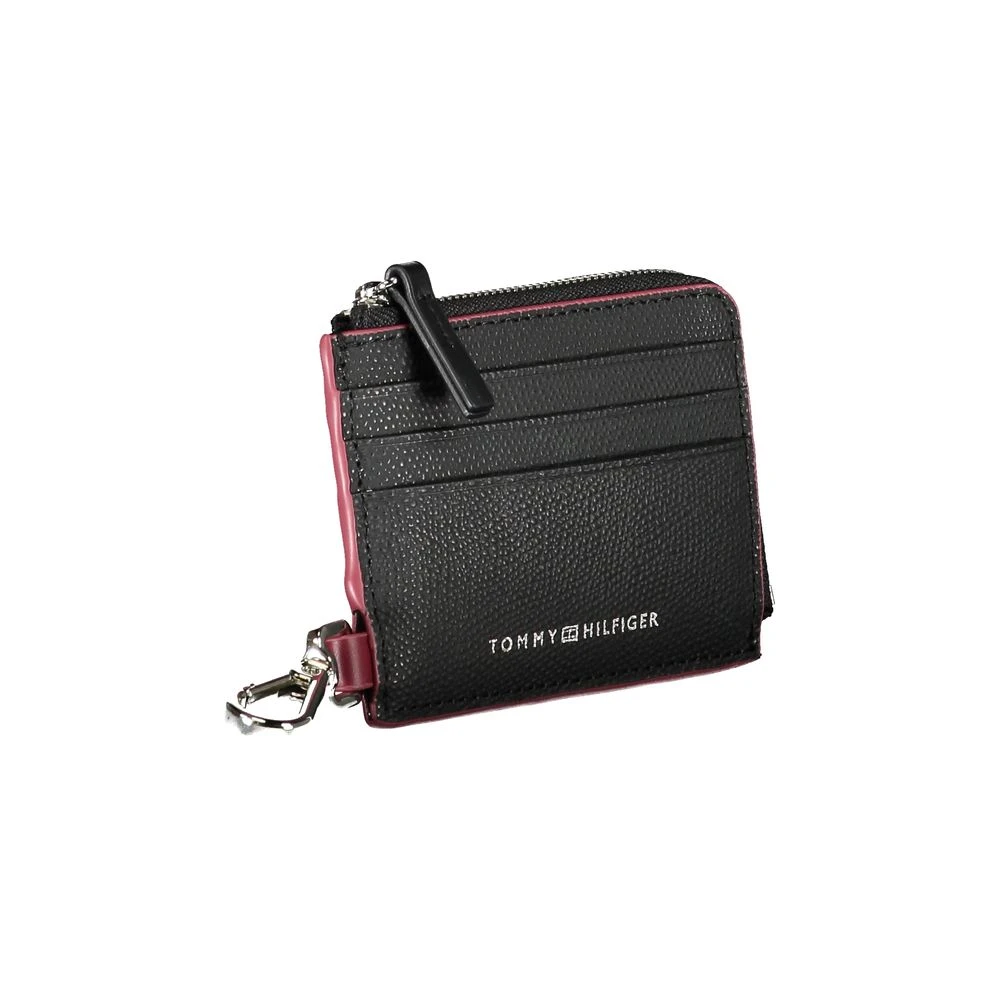 Tommy Hilfiger Leren kaarthouder met rits Black Heren