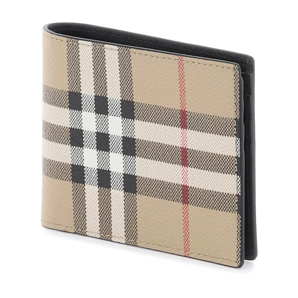 Burberry Bifold Portemonnee met Check Motief Beige Heren