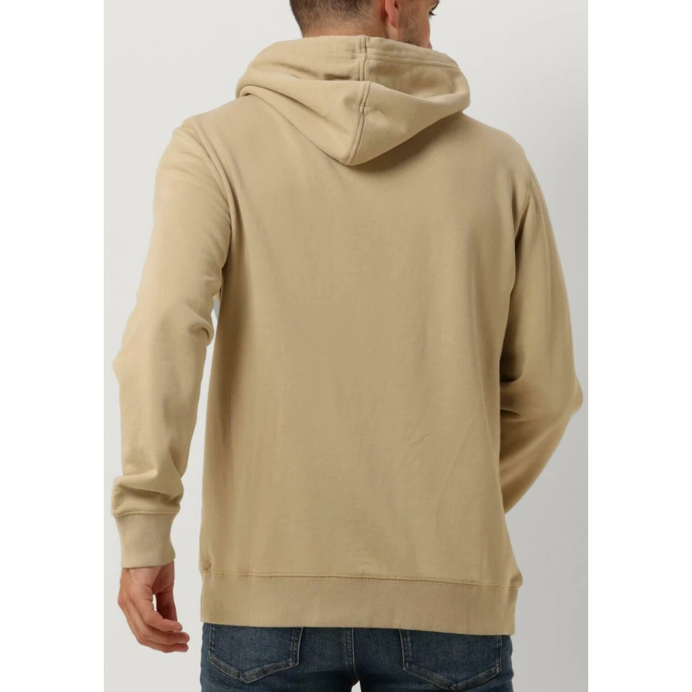 Calvin Klein Gewassen Monologo Hoodie Sweater Beige Heren