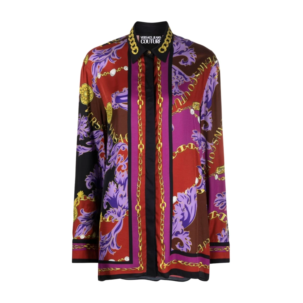 Versace Jeans Couture Rode Aw23 Dames Casual Shirt Multicolor Dames