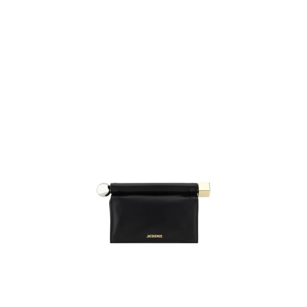 Jacquemus Elegante leren clutch tas Black Dames