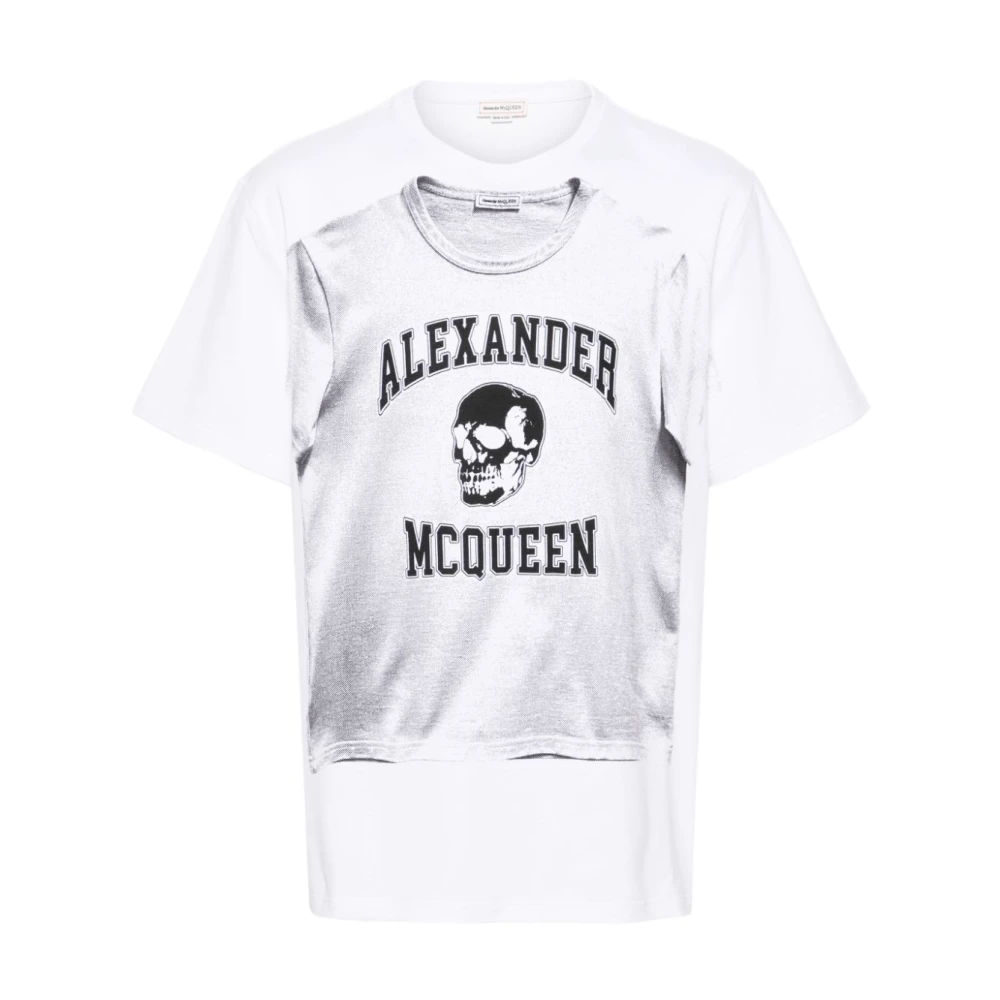 alexander mcqueen Grafische Print Wit T-shirt White Heren