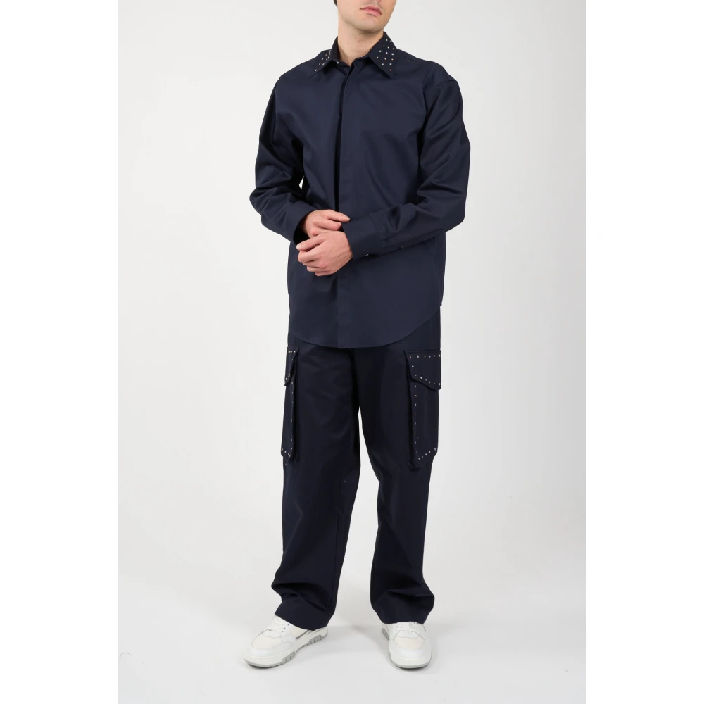 Msgm Cargo broek met studs Blue Heren