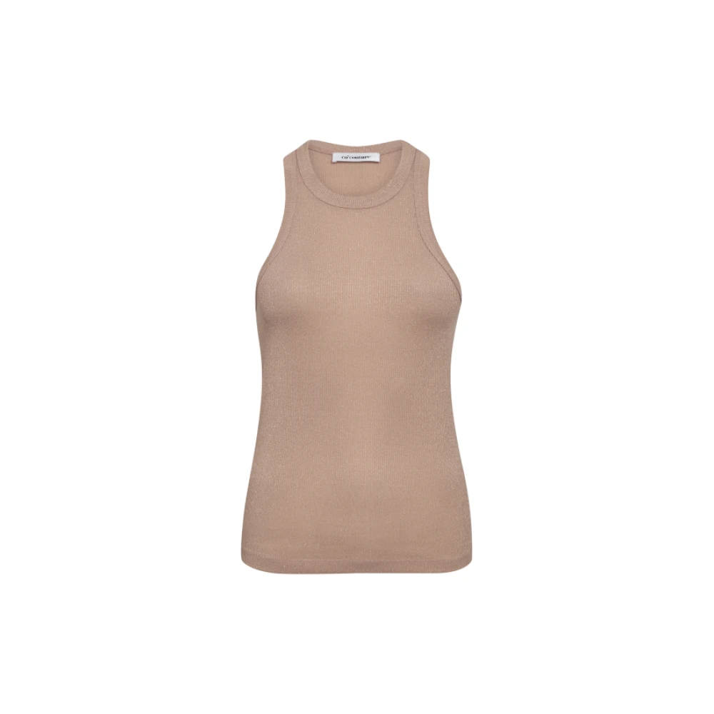 Co'Couture Glitter Tank Top Beige Dames