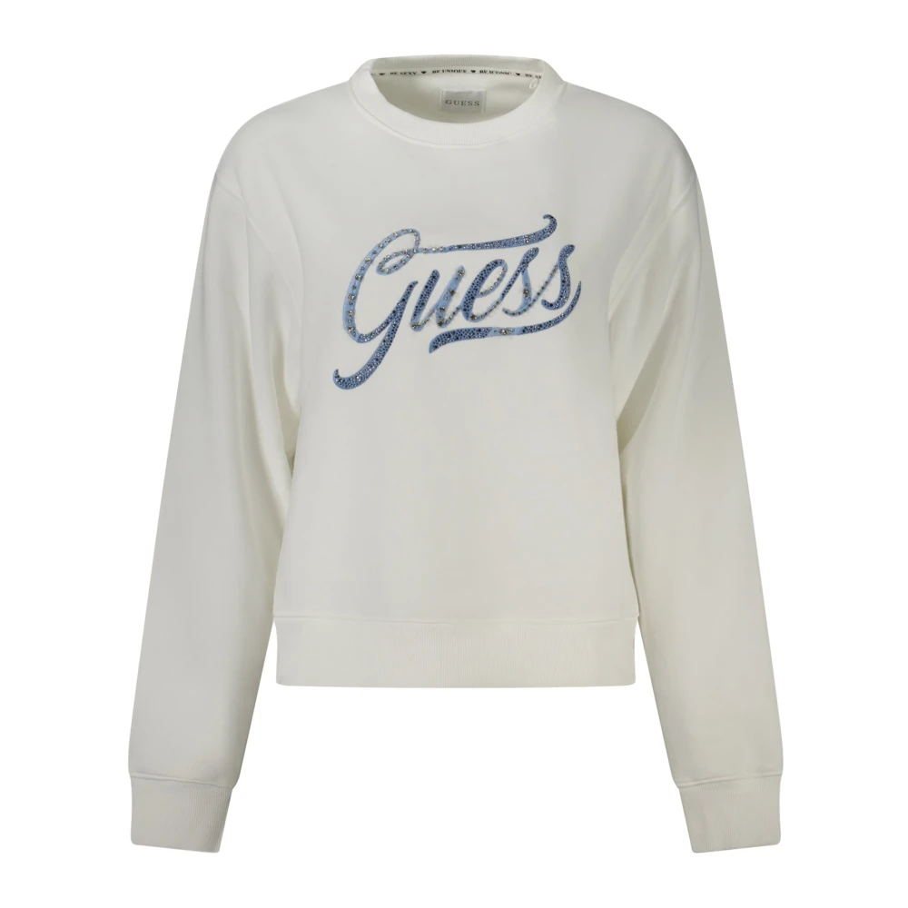 Guess Witte Geborduurde Sweater met Lange Mouwen White Dames