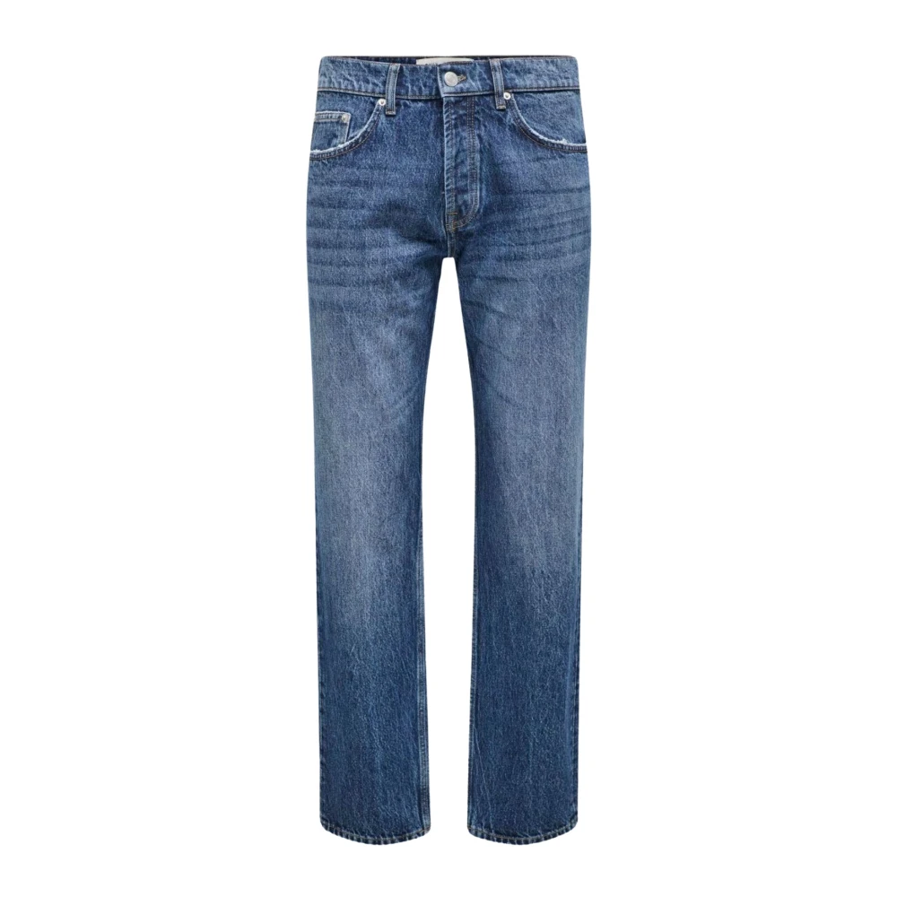 Only & Sons Men's Blue Straight Jeans,, Slim Fit Casual Trousers W30 L32