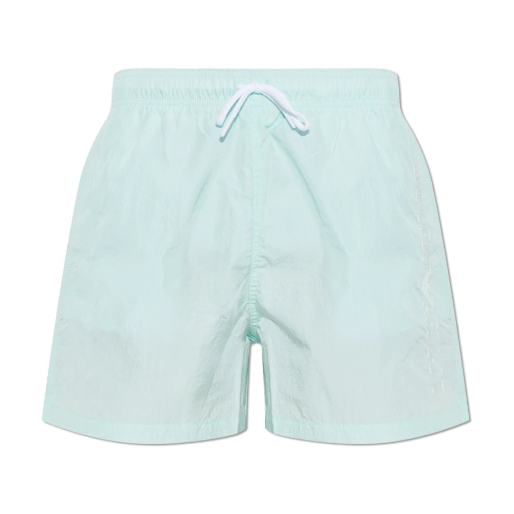 Emporio Armani Men's Blue Swim Shorts With Stitched Logo Embroidery - Beachwear - S - Swimwear