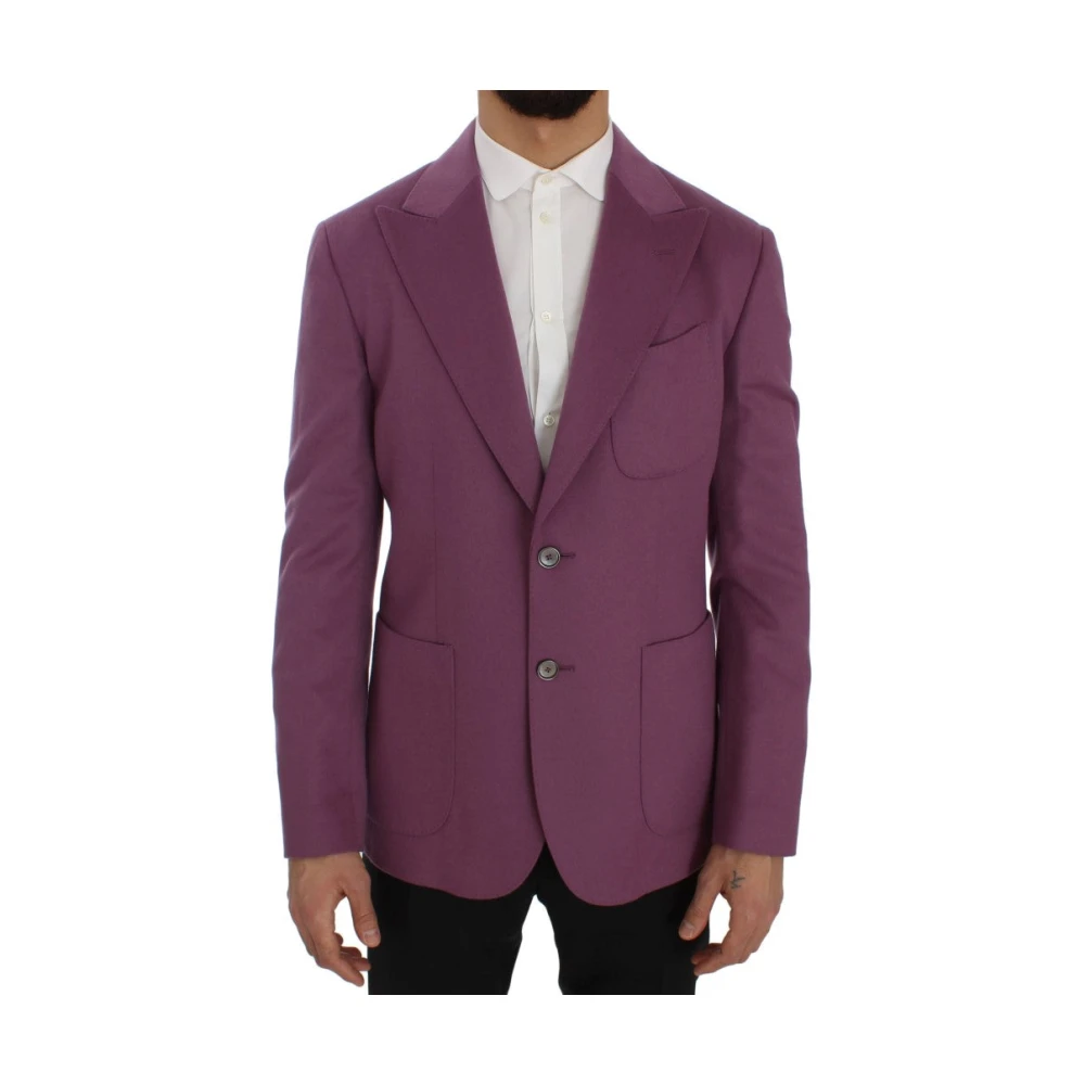 Dolce & Gabbana Luxe Paarse Kasjmier Zijde Blazer Purple Heren