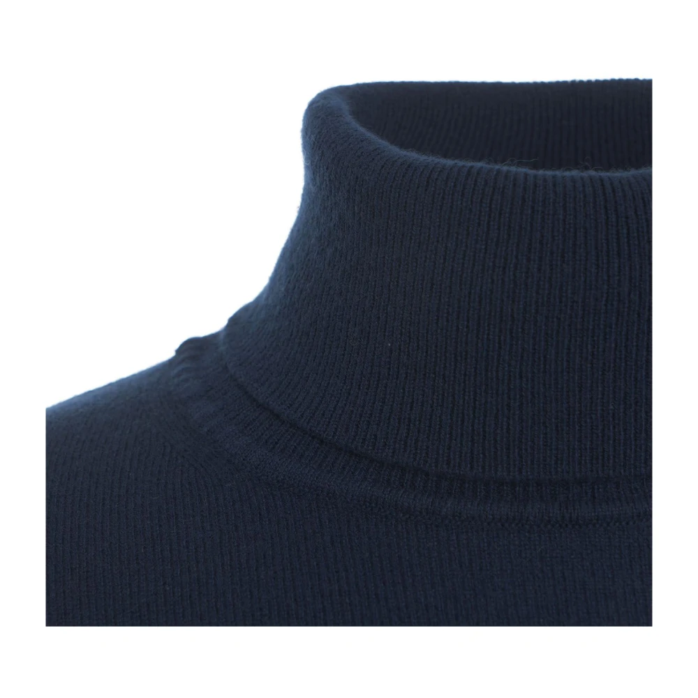 Kangra Luxe Blauwe Cashmere Coltrui Blue Heren
