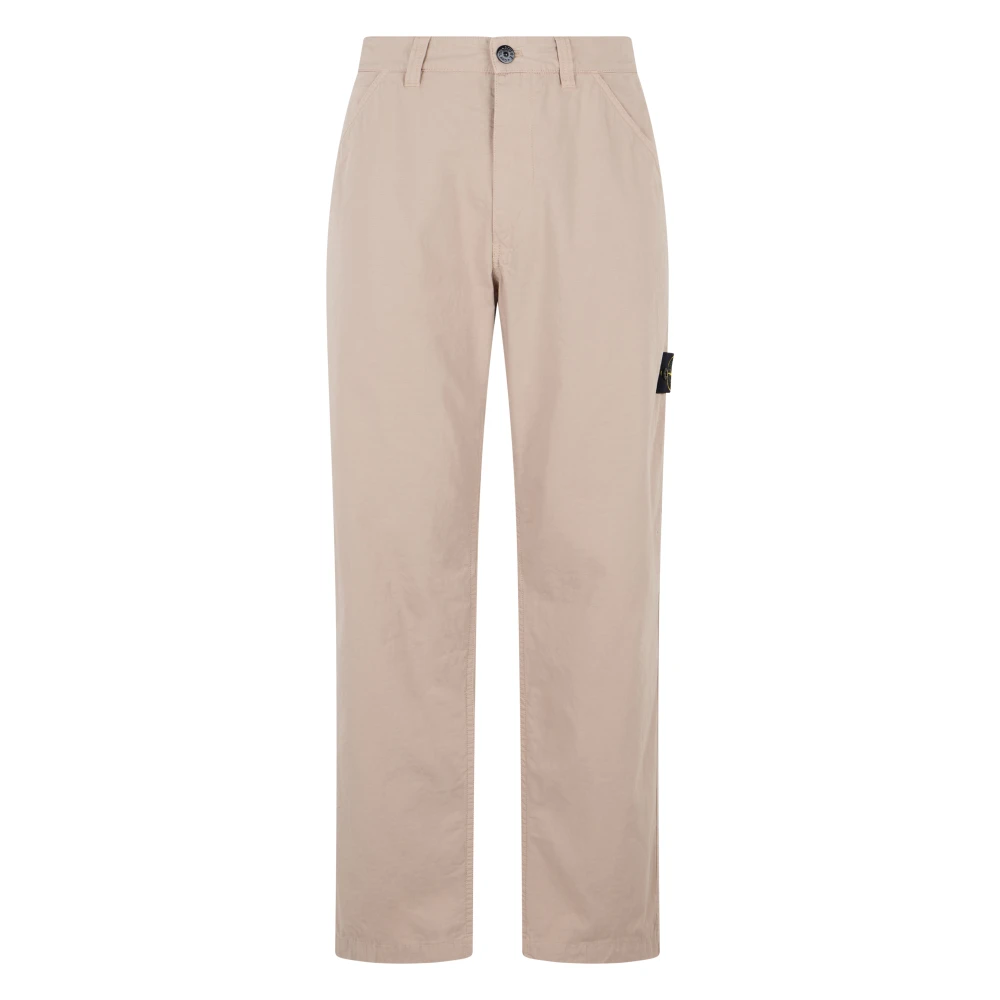Stone Island Beige Cargo Trousers In Twill Cotton - Male - Straight Trousers - W31 - Trousers
