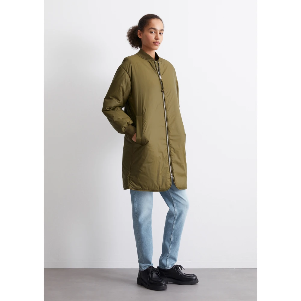 Marc O'Polo Aviator-stijl reguliere lange blouson Brown Dames