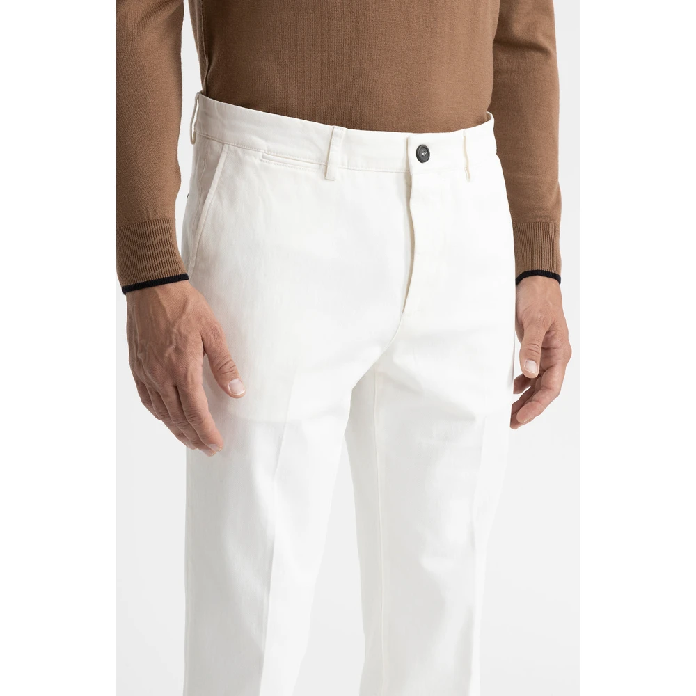 PESERICO Stretch katoenen chino's White Heren