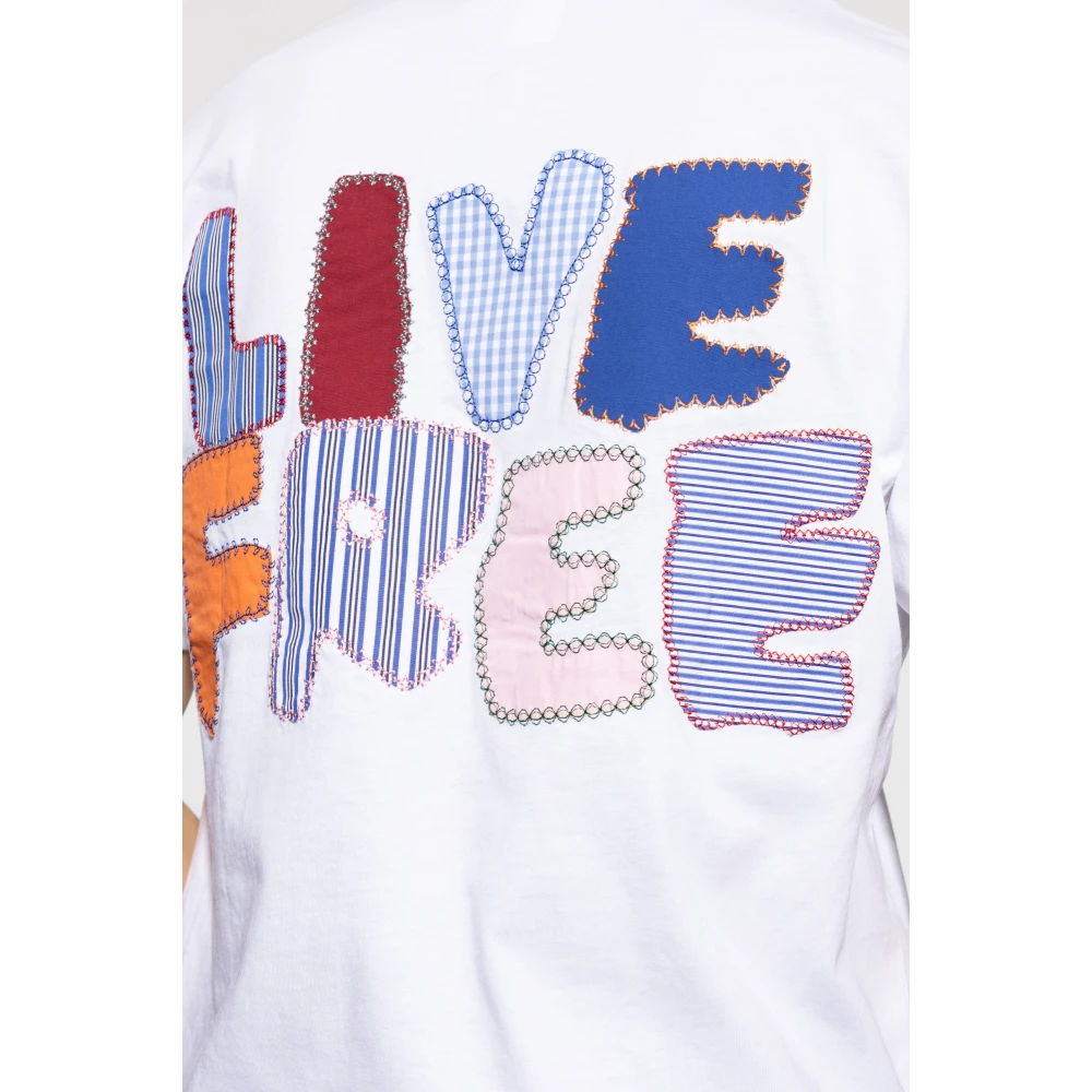 Comme des Garçons T-shirt met patches White Heren