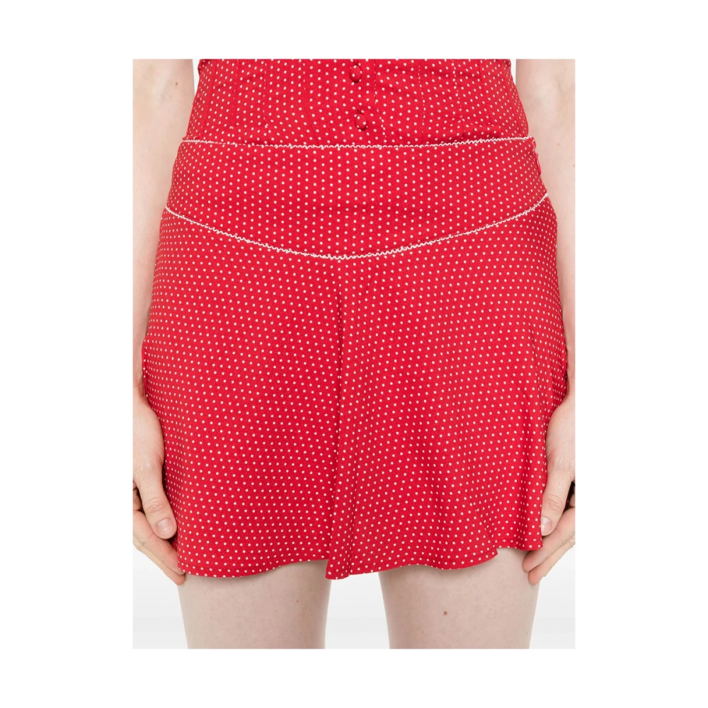 Frankies Bikinis Gestippelde A-lijn Rok Red Dames