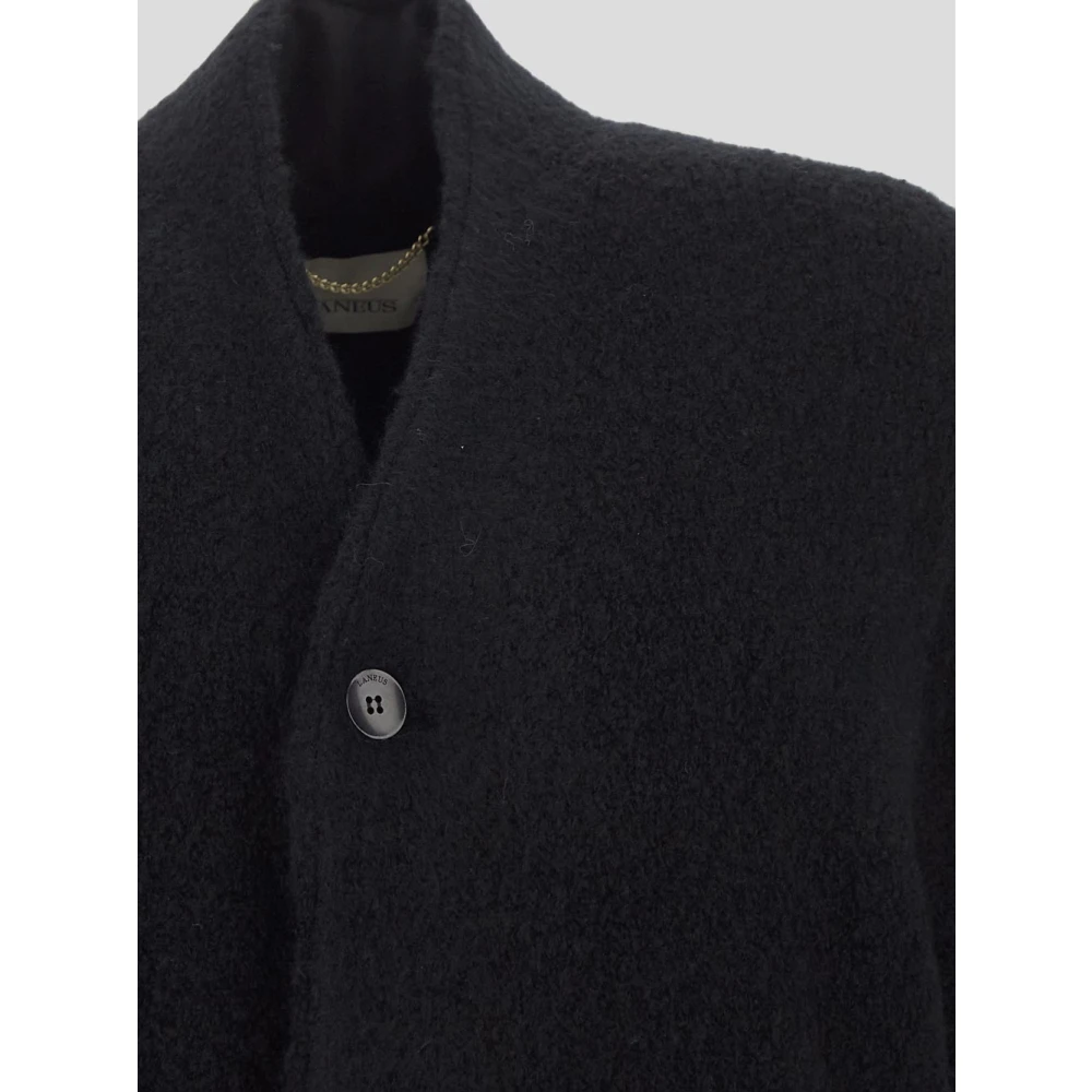 Laneus Wollen Gebreide Jas Black Heren