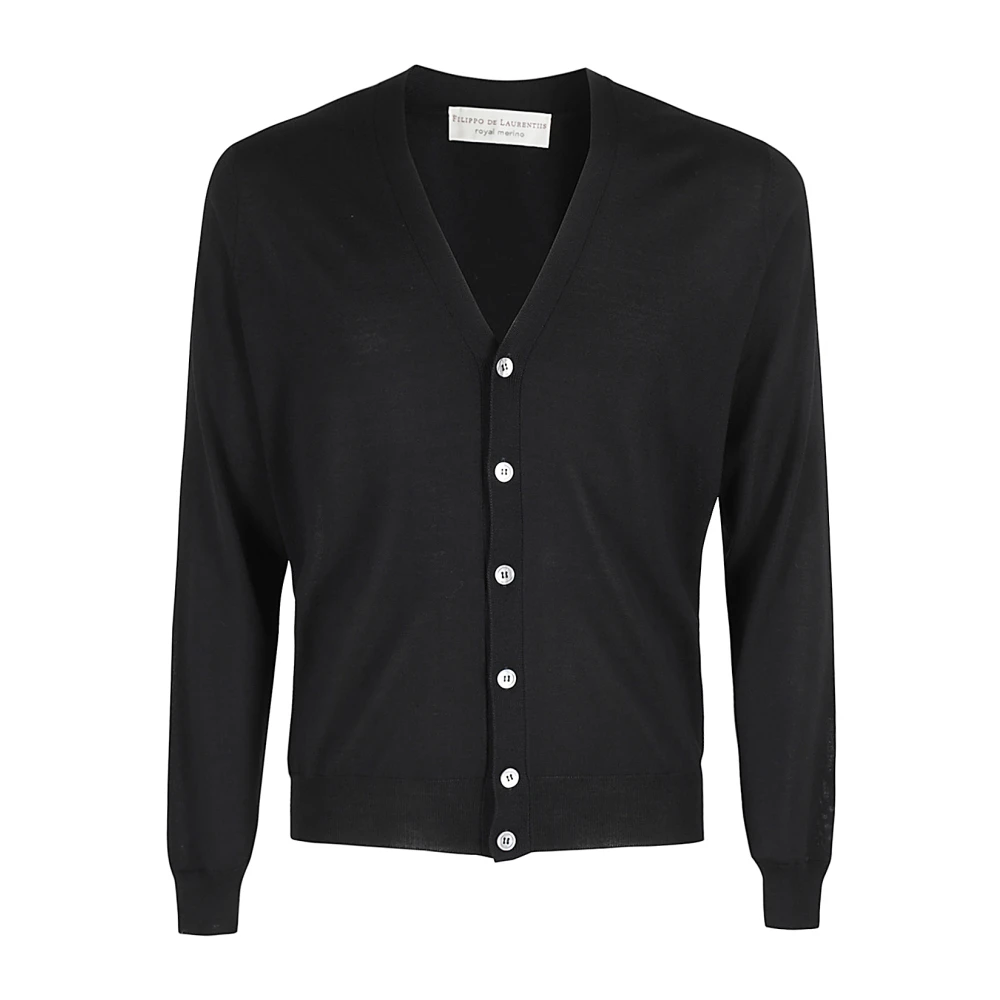Filippo De Laurentiis Merino Wol Vest Black Heren