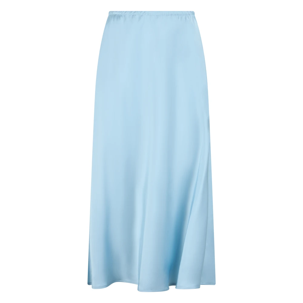 Vince Women's Blue Satin Slip Skirt - Midi Skirts - M - Skirts